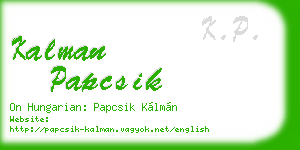 kalman papcsik business card
