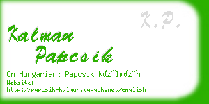 kalman papcsik business card